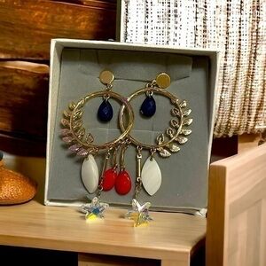 Red White and Blue Fashion Earrings